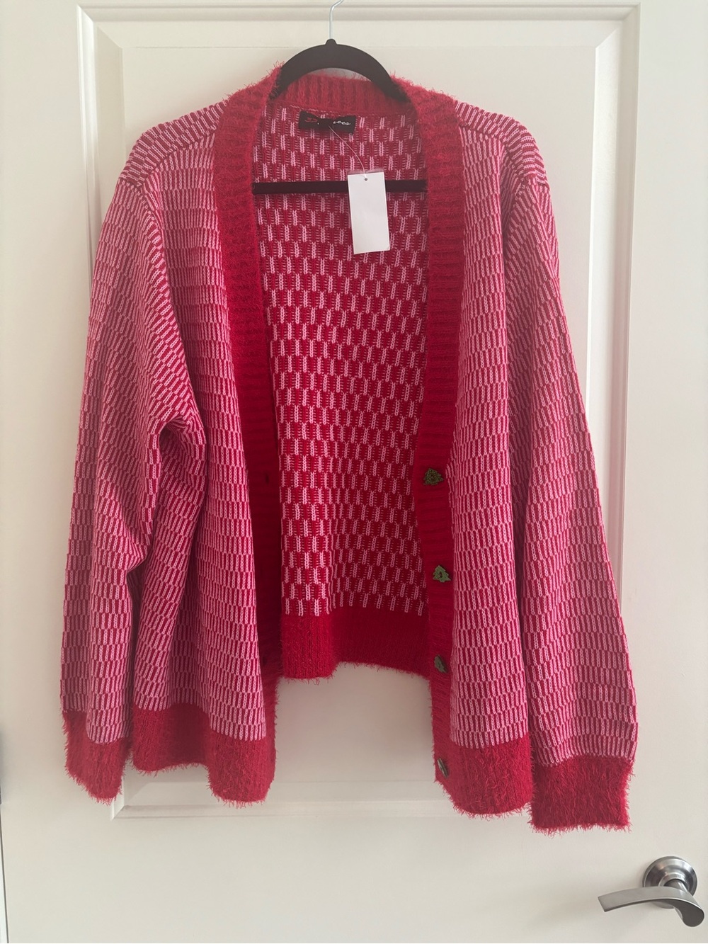 NWT Women’s Red White Open-Front Christmas Cardigan Sweater